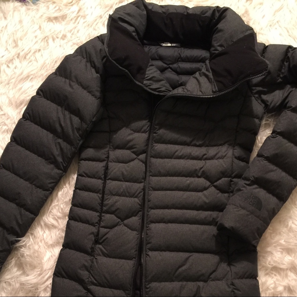 XS The Northface long 550 degree coat charcoal
